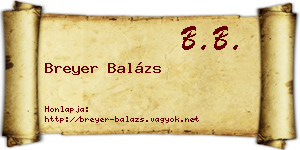 Breyer Balázs névjegykártya